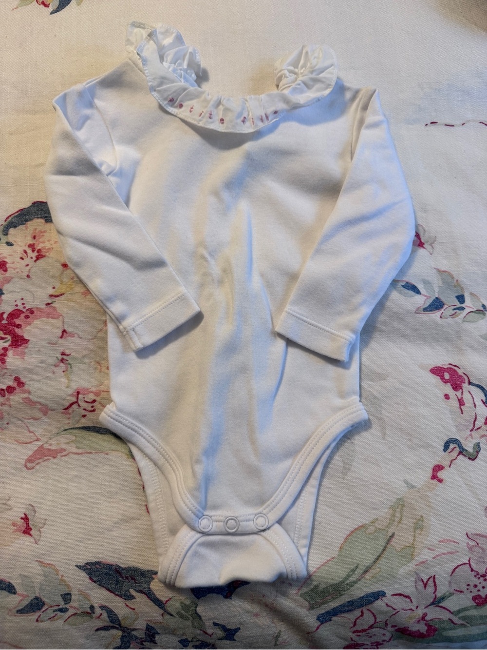 Jacadi Classic White Ruffle Collar One-Piece Size 0-3 Months